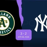 Oakland Athletics vs New York Yankees Match Player Stats
