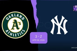 Oakland Athletics vs New York Yankees Match Player Stats