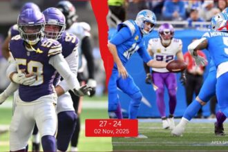 Minnesota Vikings vs Detroit Lions Match Player Stats