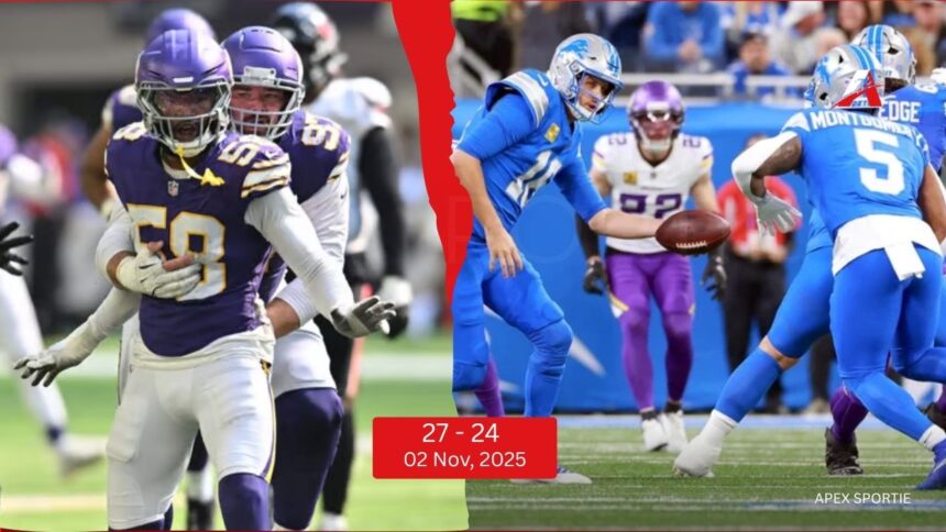 Minnesota Vikings vs Detroit Lions Match Player Stats